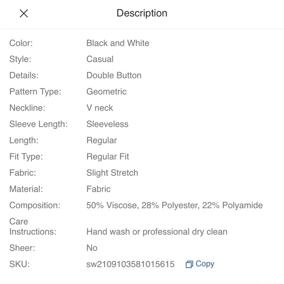 DAZY geo pattern double breasted sleeveless cardigan 🐚 - Picture 5 of 7